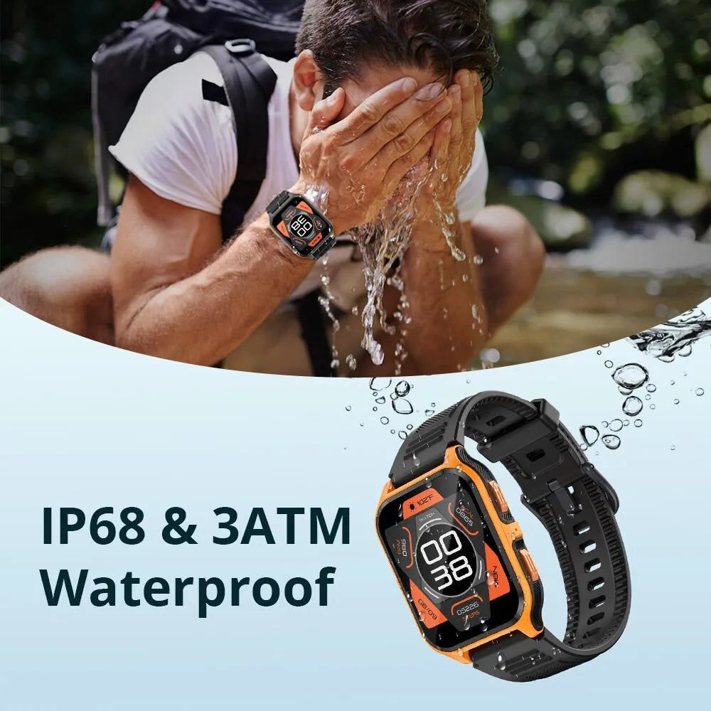 COLMI-P73 Relógio inteligente militar ao ar livre para homens, chamada bluetooth, smartwatch para xiaomi, android, ios, ip68 relógio de fitness impermeável, 1.9"