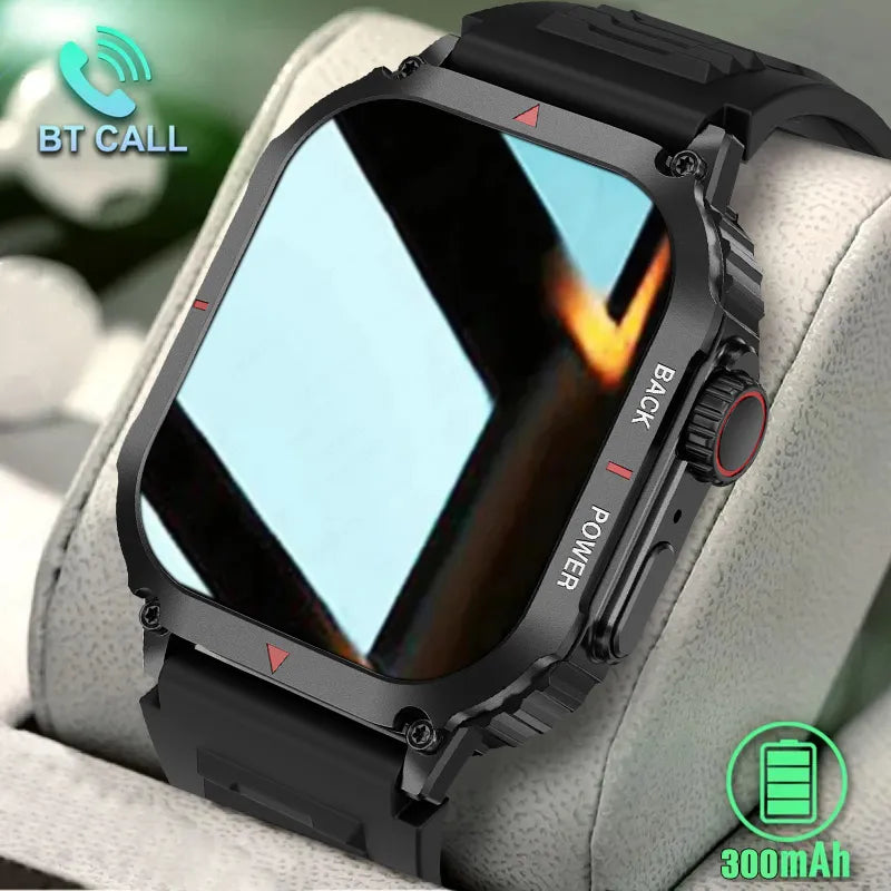 Relógio Inteligente Impermeável para Homem, Bluetooth Call Smartwatch, Pressão Arterial, GPS, Trajetória de Movimento, Militar, Android, IOS, 2023
